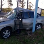 Jubilada chocó una columna y sufrió graves lesiones