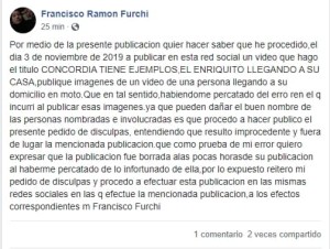 Se disculpó con el intendente