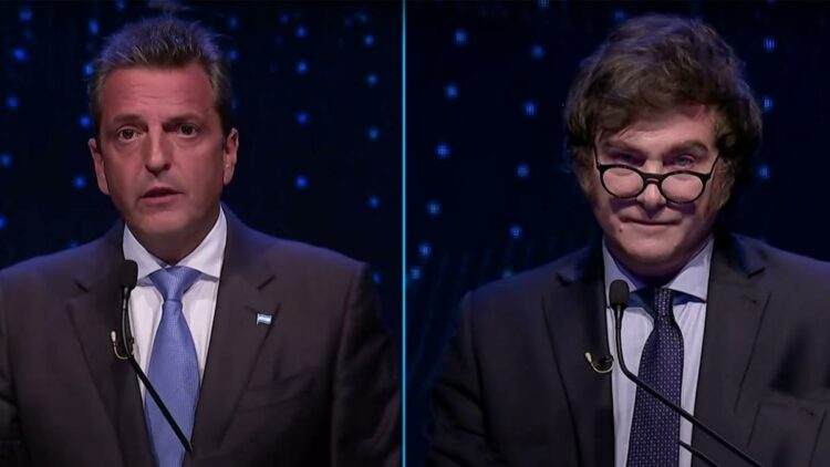 Sergio Massa y Javier Milei en un debate que muchos esperan para tomar decisiones